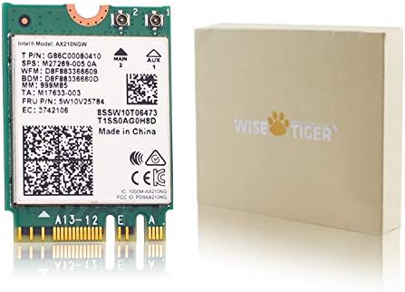 WISE TIGER AX210NGW WiFi Card, Wi-Fi 6E 11AX Wireless Module Expand to 6GHz MU-MIMO Tri-Band Internal Network Adapter with Bluetooth 5.2 for Laptop, Support Windows 10 64bit, M.2/NGFF
