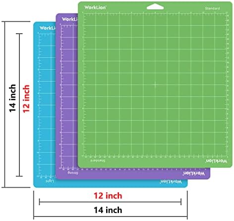 WORKLION Cutting Mat 12x12 Compatible with Cricut: Explore One/Air/Air 2/Maker Gridded Adhesive Durable Mat for Sewing Quilting and Arts & Crafts Projects - Cutting Mat Set(Variety) - 3