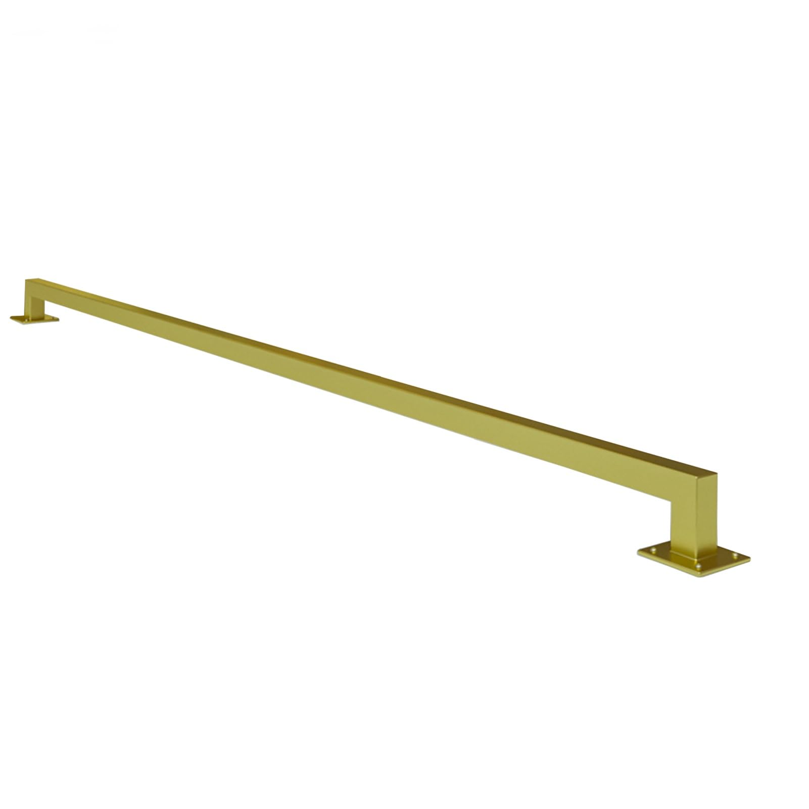 Industrial Square Stair Railing Handrail 1ft~20ft - Complete Kit, Staircase Balustrade Bracket Black/Gold/White Metal Wrought Iron Wall Support/Non-Slip Handrails(Gold,14ft/420cm)