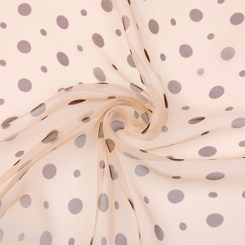 Women Polka Dots Chiffon Small Square Scarf, 1950s Retro Lightweight Soft Sheer Ruffle Scarves Neckerchief4