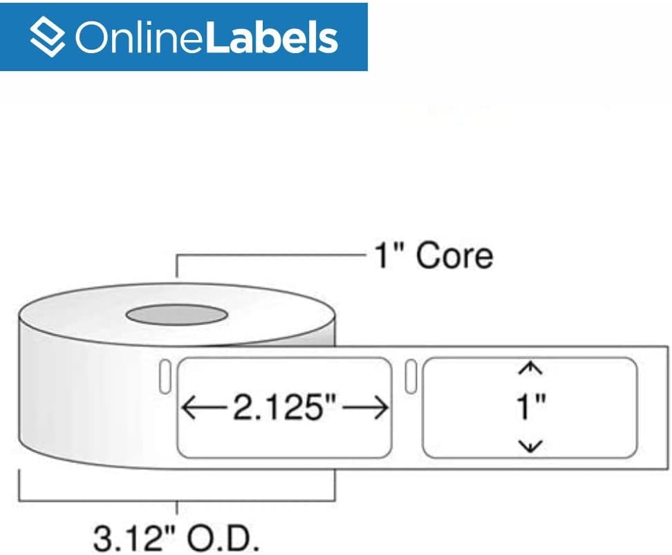 1 x 2.125 Labels for DYMO Printers - 500 Labels Per Roll, 12 Rolls Totaling 6,000 Labels - Online Labels