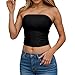 2Pack Womens Bandeau Bras Corset Sexy Hot Girl Strapless Crop Tank Tops Stretchy Comfy Seamless Bralettes Tube Top Brown&Black Small