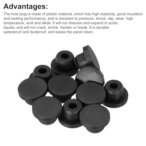 Image of MECCANIXITY 11pcs T-Shaped Silicone Plugs 16mm 5 /8 Inch Dia Snap in Plug Hole Seal Cover Round Rubber Stopper for Kitchen Rubber Bulkheads Waterproof Sealing Plugs Black