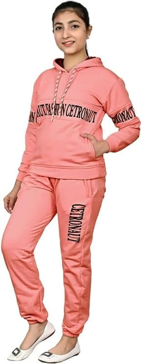 FELLAMO Girls/Women Printed Tracksuit-92 Peach Pink 12-13 Years 2