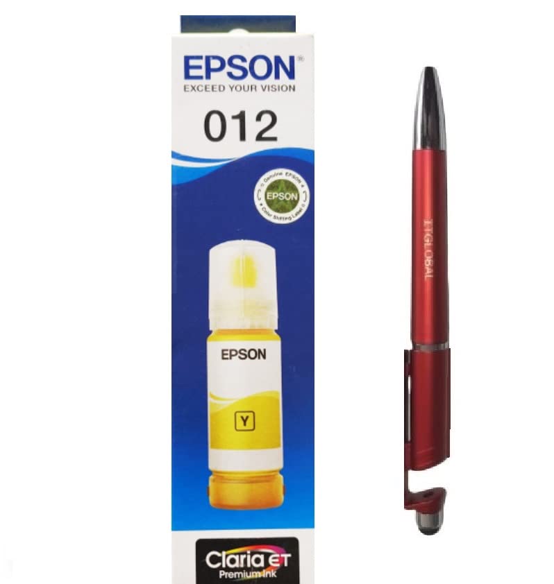 Epson 012 Ecotank Yellow Ink Bottle 70ML C13T07K498 with ITGLOBAL 3in1 Multi-Function Mobile Phone Stand, Stylus Pen, Anti-Metal Texture Rotating Ballpoint Pen (Very Colors) (B09YMF9BMC) Amazon Price History, Amazon Price Tracker
