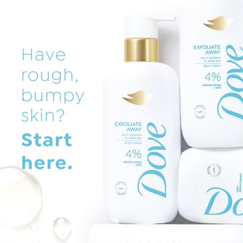 Image of DOVE Exfoliate Away Serum Body Wash, 300 ml, for Refined and Silky Skin, with 4% Refining Serum + AHA, Dermatologist Co-Created, Paraben & SLS Free