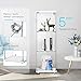 VIVOHOME 3 Layers 15.7''W x 15.7''D x 47.2''H Glass Display Cabinet Countertop Showcase with Lock, 5mm Tempered Glass 25mm MDF Base
