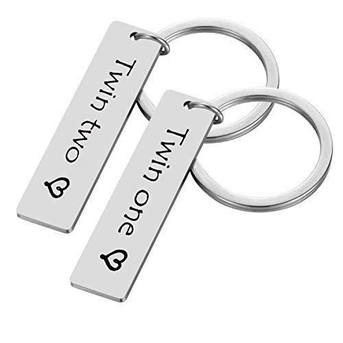 Gifts for Twins Twin Accessories Twins Gifts Keychain - Twin One, Twin Two