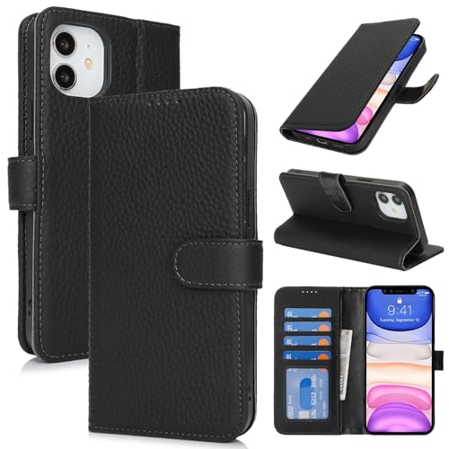 Étui pour iPhone 11 avec blocage RFID anti-piratage et coque antichoc noire