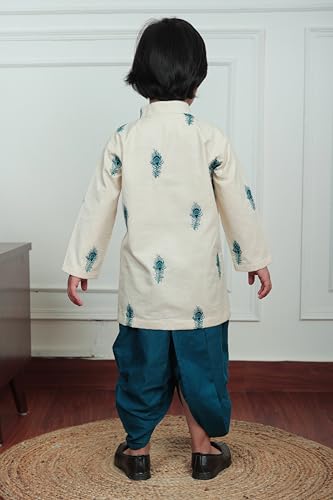 Image of POLKA TOTS Elegant Traditional Dhoti Kurta Set for Baby Boys & Toddlers - Ultra-soft Cotton Ethnic Dress for Festivals and Weddings | Premium Angrakha Style Ethnic Wear