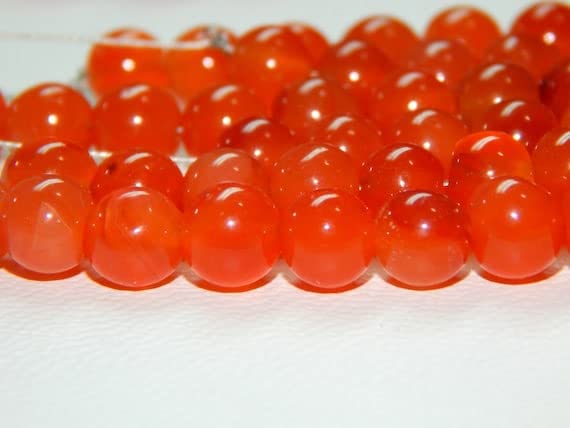 Perles de cornaline naturelle en fil de 25cm pour la création de bijoux artisanaux uniques