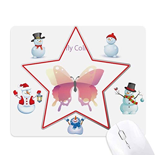 Tapis de souris bonhomme de neige et étoile pour bureau d'hiver chaleureux