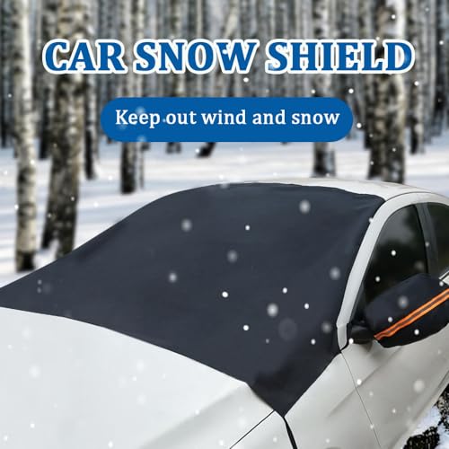 Image of Windshield Cover for Ice and Snow, Car Windshield Snow Cover, Waterproof Sun Protection Windshield Snow Ice Covers, Car Front Glass Snow Shield Universal for Most Cars, SUV