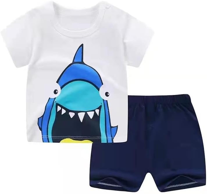 Vagefun Baby Boy Shorts Set - Toddler Summer Clothes with Dinosaur Cotton Tops + Shorts Outfits Clothing 6 Months-4 Year - Image 4