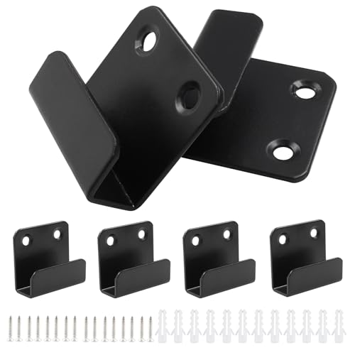 Image of 6 Pack Black Tile Display Wall Hanger Fastener, 10mm Inner Width | Stainless Steel, Wall Mount Brackets Hook, 10mm Inner Width, Heavy Duty, For Ceramic Tile Display