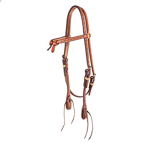 Teskey's Barbwire Crossover Headstall (Light Oil) #TOP8