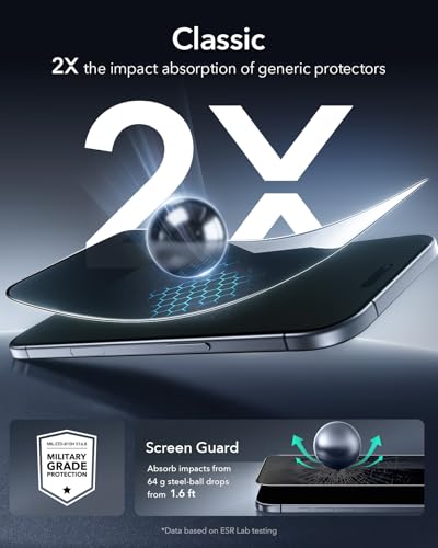 Image of ESR 3 Pack for iPhone Air Privacy Tempered Glass Screen Protectors, High Clarity for iPhone 17 Air, 9H Hardness Scratch Resistant, Military-Grade, Screen Guard with Easy Installation Tool