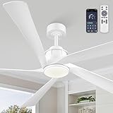 Fanbulous 64 Inch Ceiling Fans with Lights and Remote,Smart Ceiling Fan with APP Control,Reversible DC Motor,Dimmable,5 ABS Blades,White...