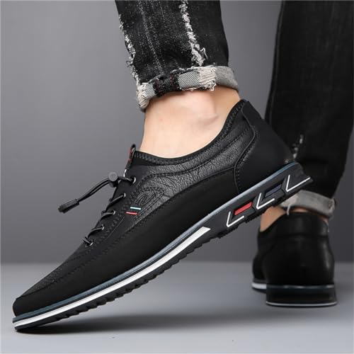 Veslexth Men Casual Business Shoes Slip-on Adjustable Loafers Driving Working Walking Party Formal Oxfords4