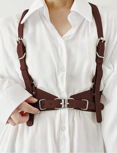 Happy Cherry Harness Belt for Women Punk Belt PU Leather Fashion Accessories for Dress Blouses2