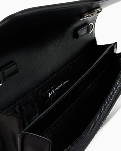 Armani Exchange Women's Sustainable, Wonder, Wallet on Chain Zip Around, Black, Siyah, Ölçü Birimi - Görsel 4