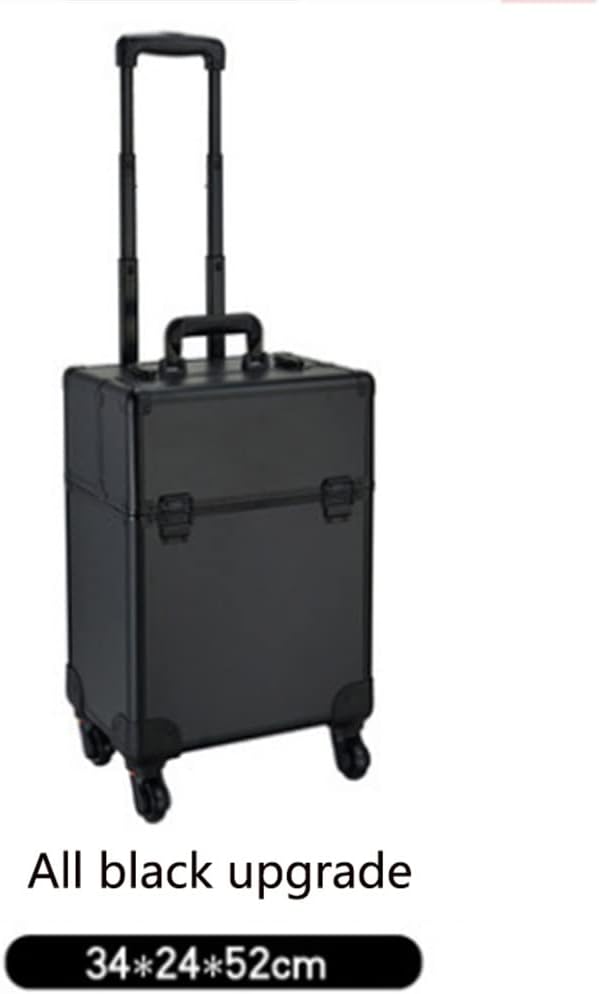 Cosmetic Suitcase Travel Large-capacity Storage Toolbox Roller Beauty Barber Trolley Case(Black) image 2