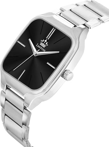Image of LIMESTONE Classic Series Men Analog Watch - Stainless Steel Mesh Strap with Elegant Dial & Roman Numerals | Quartz Wristwatch for Casual & Formal Wear