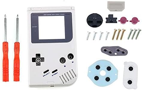 cltgxdd Game Boy GB Shell Replacement Modification Exclusive Cover Changing Case Repair Parts Kit with Buttons/Screws/Sticker Set Ash