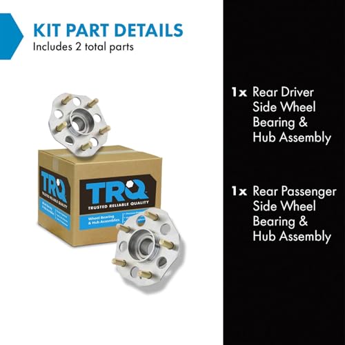 Image of TRQ Rear Left and Right Wheel Bearing and Hub Assembly Set 2 Piece Compatible with 1997-2001 Honda Prelude