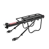 MarkShop Rear Bike Rack – Best Bike Rear Rack for Panniers, Adjustable Lightweight Bike Pannier Rack for Commuting & Touring, 50KG Aluminum Alloy Pannier Rack with Reflector