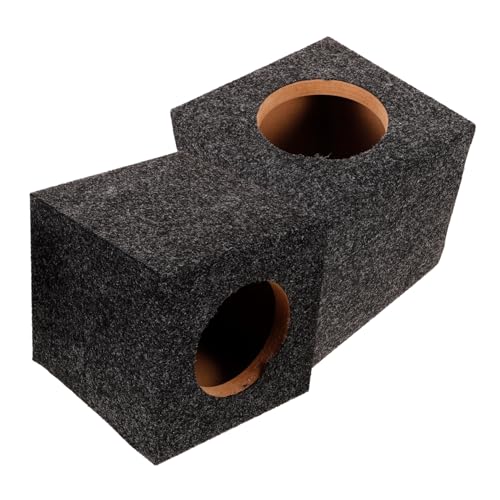 POPETPOP Caisson De Basses à Évent 4 Pouces Carré pour Voiture, Caisson De Haut-Parleur en Bois, Accessoire De Réaménagement Audio pour Passionnés Automobile, Finition Moquette Noire