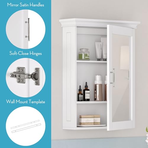 RiverRidge Somerset Wall Cabinet with Mirror Medicine Cabinet with Soft-Close Hinges & Adjustable Shelf Bathroom Mirror with Storage Shelves by RiverRidge - Image 2