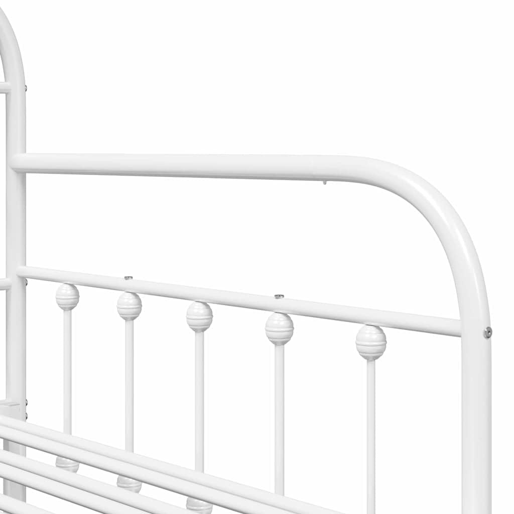 vidaXL Tagesbettrahmen Weiß 90 x 200 cm Pulverbeschichteter Stahl | Super Möglichkeit, um Übernachtungsgäste unterzubringen, Minimalistisches Weiß passt zu jeder Wohnung,