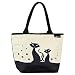 Produktbild VON LILIENFELD Handtasche Schwarze Katzen Kätzchen Shopper Damen Motiv Maße L42 x H30 x T15 cm Strandtasche Henkeltasche Büro