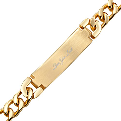 Willis Judd Engraved Love You Dad Men's Id Curb Link Bracelet #TOP3