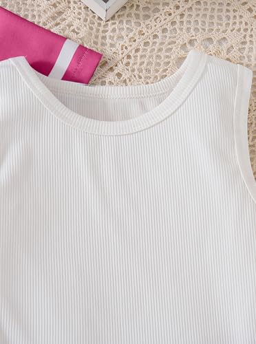 Image of Hilinker Girls 3 Piece Outfits Graphic Tank and Short Sleeve Cardigan with Shorts Set