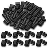 50 Pcs 1/16' Aluminum Crimping Loop Sleeve, Double Barrel Cable Crimps Ferrule Black Wire Rope Sleeves for Crimping End Fix