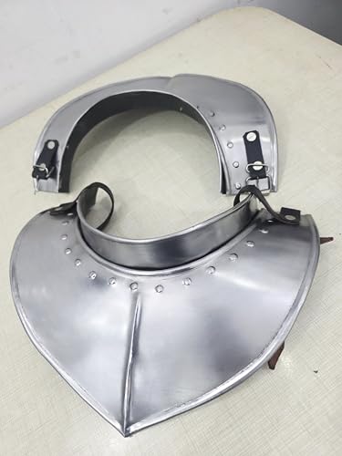 Gorget de armadura medieval de caballero con acabado artesanal 4