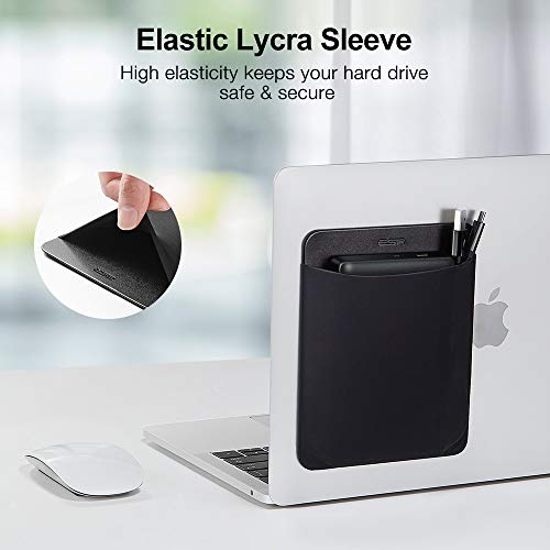 Esr Portable External Hard Drive Carrying Case, Pouch Holder For Computer Accessories, Sleeve Storage Organizer For Battery Pack, Wireless Mouse, Cables, And Earphones - Black #TOP2