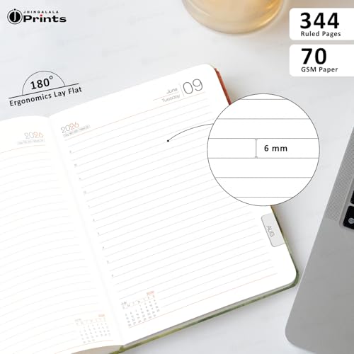 Image of Jhingalala Diaries - Hardbound Executive Planner Diary 2026 With Dates I One Day to a Page Format I 365 Dates New Year 2026 Diary For Personal and Office Use I A5 Size 21 x 15 cms I 344 Pages