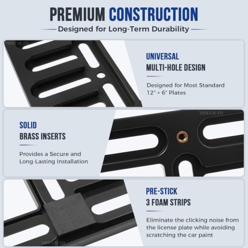 Front License Plate Mount, No Drill License Plate Bracket Detail