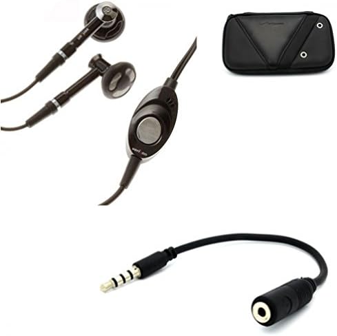Verizon OEM Wired with Microphone Stereo Earbuds + 2.5mm Female to 3.5mm Male Headset Adapter Jack + Carrying Case for Verizon Samsung Galaxy Core Prime - Verizon Samsung Galaxy Nexus LTE - Verizon Samsung GALAXY Note 2 SCH-I605 - Verizon Samsung Galaxy Note 3 (SM-N900V) - Verizon Samsung Galaxy Note 4 SM-N910V