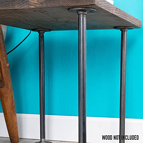Pipe Decor Rustic Industrial Table Legs,Authentic Industrial Steel Grey Iron Fittings, Flanges And Pipes For Custom Vintage Tables And Furniture Decorations, Diy Kit With Hardware, (18-Inch) #TOP3