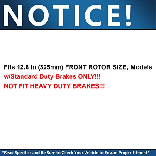 Image of Detroit Axle - Front Brake Kit for Ford Explorer Flex Taurus Lincoln MKT | Drilled & Slotted Disc Brake Rotors Ceramic Brakes Pads Replacement 12.8 inch inch Rotors