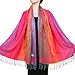 Neelamvar Fashion Colorful flowers Jacquard cotton pashmina Women Wrap Shawl tassels Scarves 75