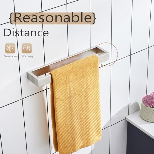 Image of KOKOSIRI Towel Bar Brushed Nickel Hand Towel Hanger Holder 12-Inch Kitchen Rack Stainless Steel for Bathroom Hardware Wall Mount, 1 Pack B4008BR-L12
