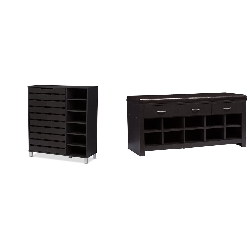 Baxton Studio Shirley Modern & Contemporary Wood 2Door Shoe