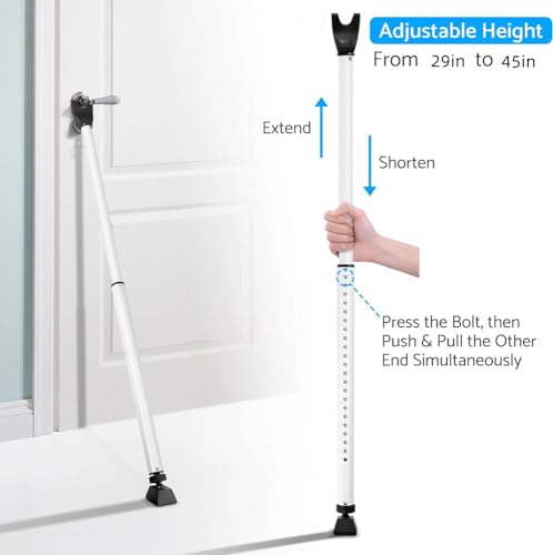 COOLOUS 2Pack Door Security Bar,Professional Adjustable Security Bar Door Brace Portable Non Slip Telescopic Locking Pole for Doors Compact and Portable and Perfect for Patio or Sliding Doors - Thumbnail 3