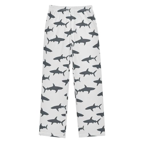 Pajama Bottoms, Pajamas Long Pant Grey Sharks Lounge Wear Casual Sleep Pants Soft Pjs Sleepwear - Main Image