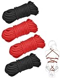 4X10M Sex Bondageseil Weiches-Fesselseil Baumwollseil Bondageset Fessel Allzweckseil Bondage Set für Paare Fesselspiele für Fesseln Kinky Rope Bondagekunst SM Bondage Set Extrem Anfänger Knöchel Spiel
